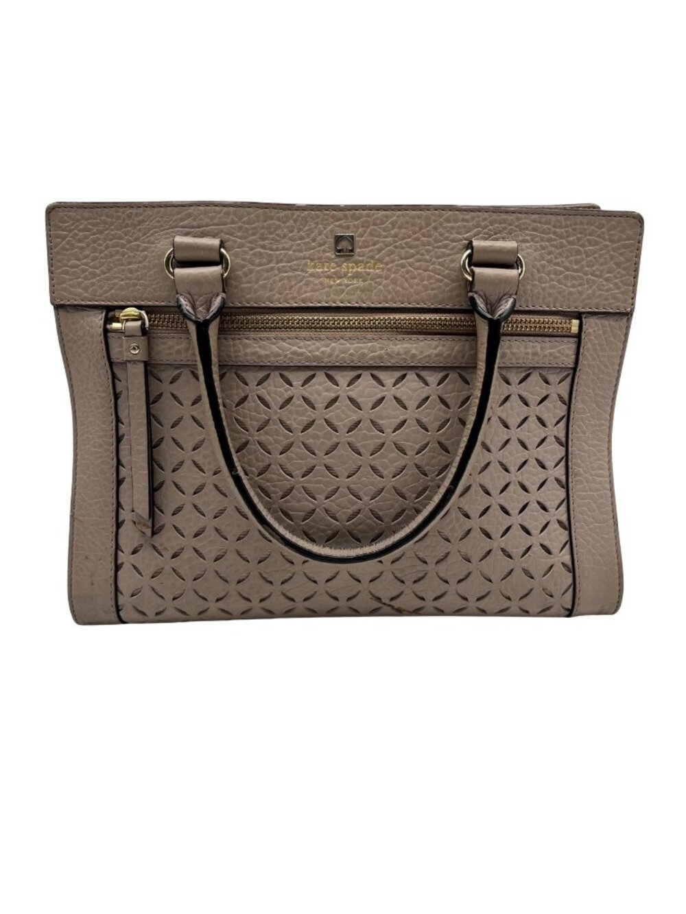 Kate Spade Beige Leather Perri Lane Romy Satchel Bag